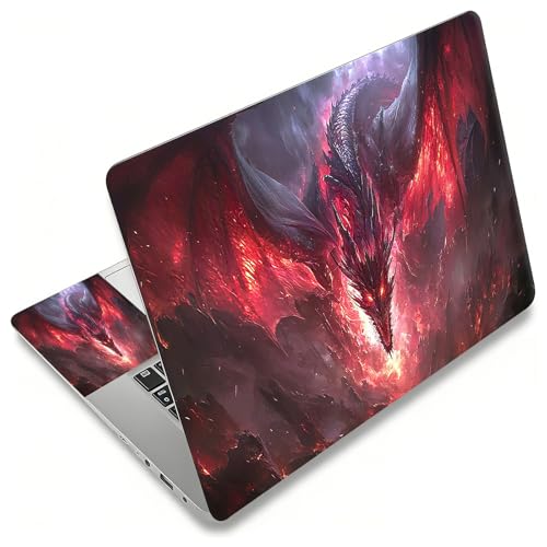 Laptop Skin Sticker Decal, Universal Reusable Vinyl Laptop Cover for 12" 13" 13.3" 14" 15" 15.4" 15.6" Notebook PC, Waterproof Scratch-Resistant with 2 Wrist Pads, Easy to Apply & Remove,I Dragon - color: I Dragon