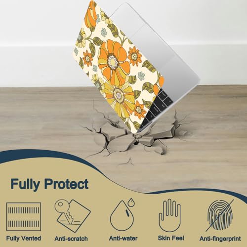 MacBook Air 13 Inch Laptop Case (2010-2017) - Compatible with Model A1466 A1369 - Hard Shell Cover & Keyboard Skin - Yellow Flowers - color: 1356 Yellow flowers, size: Air 13" 2010-2017(A1369/A1466)