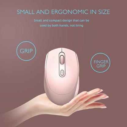 ONE-UP Wireless Mouse, 2.4G, Silent, Computer, USB Nano Receiver for Laptop, Chromebook, PC, Mac, Windows and School Work (Pink) - color: Pink