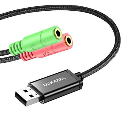 Long USB Audio Adapter with 3.5mm Jack External USB Sound Adapter - 1.2M | USB External Stereo Sound Card with 3.5mm Earphone and Microphone for PS4, PS5, Windows, Mac, Linux, Plug and Play - size: 47 inch / 120 cm
