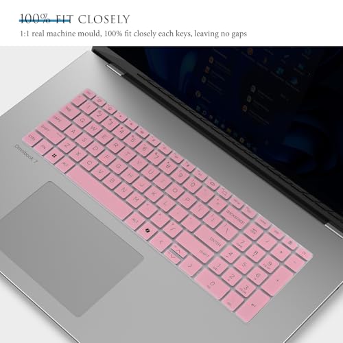 Keyboard Cover for HP OmniBook 7 Laptop 16-ay 16-az 16-az0097nr 16-ay0087nr 16t-ay000 16t-az000 16", HP OmniBook 7 17-dc0097nr 17-dc0037nr 17t-dc000 17.3" Skin(Not fit Omnibook X 17-dd 17t-dd)-Pink - color: Pink