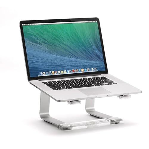 Griffin Elevator Laptop Stand - Ergonomic Computer Riser & Laptop Mount Made of Sturdy Brushed Aluminum - Supports Posture & Elevates Workspace with a Minimal Design, Classic Clear (2.5 Oz)