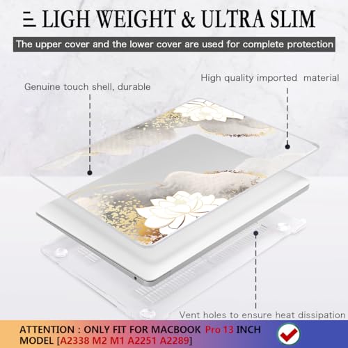CISSOOK Compatible with MacBook Pro 13 inch Case 2020-2025 | 4in1 Set Floral Hard Shell Case Keyboard Cover for MacBook Pro 13 with Touch Bar M1 M2 A2338 A2251 A2289, Charming Painting - color: Pro13inch-Charming Painting