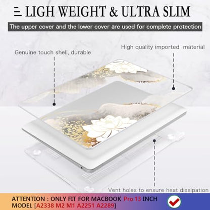 CISSOOK Compatible with MacBook Pro 13 inch Case 2020-2025 | 4in1 Set Floral Hard Shell Case Keyboard Cover for MacBook Pro 13 with Touch Bar M1 M2 A2338 A2251 A2289, Charming Painting - color: Pro13inch-Charming Painting