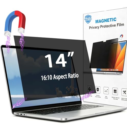 14 inch 16:10 Magnetic Laptop Privacy Screen, 26° Anti Peeping | Anti Peeping Removable Anti Glare Blue Light Filter Compatible with All 14” 16:10 Laptops Portable Monitors - size: 14"-16:10(302*193.5mm)