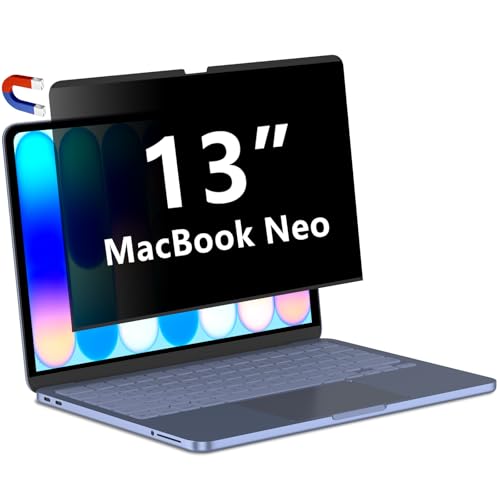 Magnetic Privacy Screen Protector for 2026 MacBook Neo 13-inch A18 Pro, Anti-Spy, Anti-Glare, Blue Light Filtering, Effectively Relieves Eye Strain, Easy to Install, Removable and Reusable for Mac Neo - size: MacBook Neo 13 inch 2026