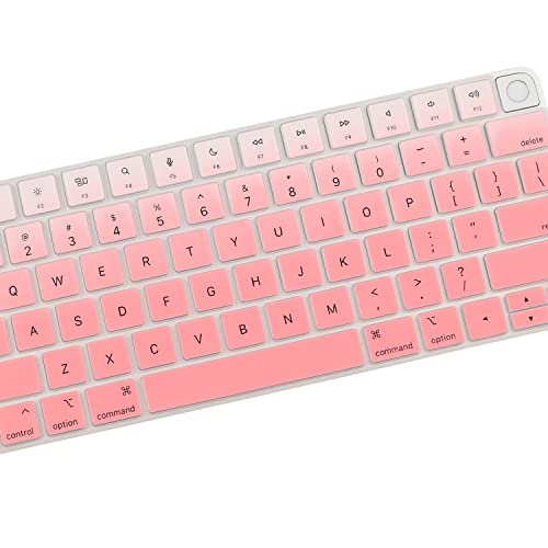 Keyboard Cover for Apple 2024/2023/2021 iMac All-in-One Desktop Keyboard, iMac 24 Inch with M4 /M3 /M1 Chip & Apple Magic Keyboard A3118 A2449 A2450 MK293LL/A MK2A3LL/A, Magic Keyboard 3 - color: GradualPink