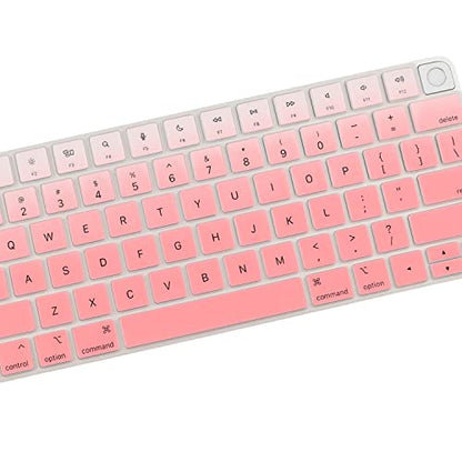 Keyboard Cover for Apple 2024/2023/2021 iMac All-in-One Desktop Keyboard, iMac 24 Inch with M4 /M3 /M1 Chip & Apple Magic Keyboard A3118 A2449 A2450 MK293LL/A MK2A3LL/A, Magic Keyboard 3 - color: GradualPink
