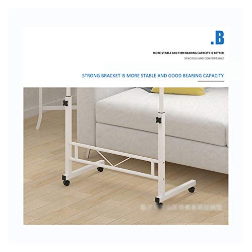 GaRcan Overbed Table Wheels The Sofa Overbed Table Rolling Table Tilting Overbed Table with Wheels Rolling Laptop Table Overbed Desk Rolling Laptop Stand Over Bed Desk (80 * 40 Walnut Color) - color: 80*40 Walnut Color