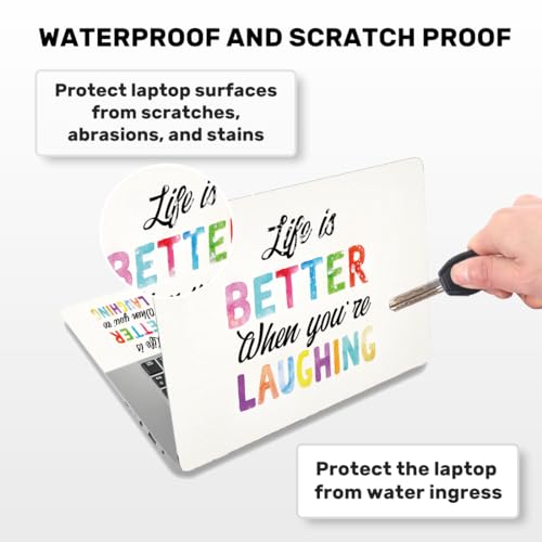 Laptop Skin Sticker Decal PVC Vinyl Quote Sticker Notebook PC Protector Waterproof Scratch Resistant Laptop Skin for 12.1 13 13.3 13.6 14 15 15.3 16 Inch Colorful Letter - color: Life is Better