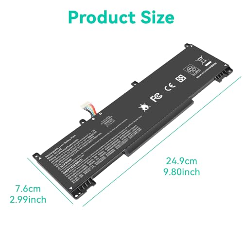 11.4V 45Wh RH03XL M02027-005 M01524-1D1 Laptop Battery for HP ProBook 430 440 445 450 630 640 650 G8 Series HSTNN-IB9Q HSTNN-OB1T HSTNN-DB0B HSTNN-UB7X M01524-2B1 M01524-AC1 (short style) - size: 9.8*2.99*0.24inch RH03XL