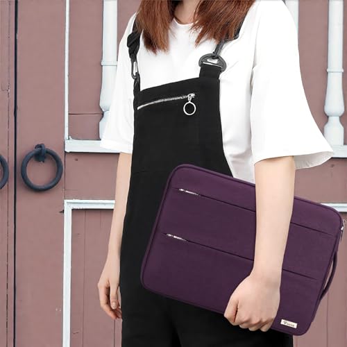 Voova Laptop Sleeve Carrying Case 15.6 16 Inch,Slim Computer Cover Bag Compatible with MacBook Pro 15/16, Dell xps 15,15-16 Inch HP Dell Asus Laptop, Dark Purple - color: Dark Purple, size: 15.6-16 Inch