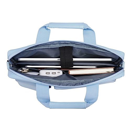 MOSISO Laptop Shoulder Bag 16 inch, 15-15.6 inch Computer Bag | Compatible with MacBook Pro 16 inch, HP, Dell, Lenovo with 2 Raised&1 Flapover&1 Horizontal Pocket&Handle&Belt, Airy Blue - color: Airy Blue, size: 16 inch