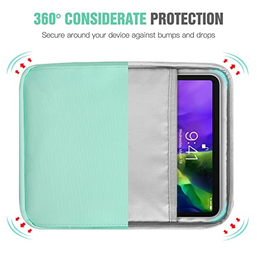 TiMOVO 9-11" Tablet Sleeve Bag Carrying Case with Strap, Mint Green | Fits iPad A16 11", Pad Air 11/5th & 4th 10.9", 10th Gen/10.2", Galaxy Tab A11 Plus, Multi-Pocket, Handle, Padded Protection - color: Mint Green, size: 9-11