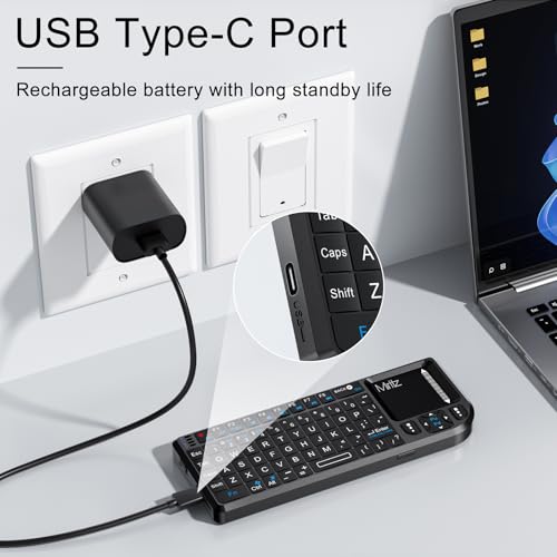 Mini Wireless Keyboard, 2.4G/Bluetooth 5.1 Dual Mode Rechargeable Portable – for Steam Deck, Fire TV Stick, Raspberry Pi, Field Service, IT Technicians.