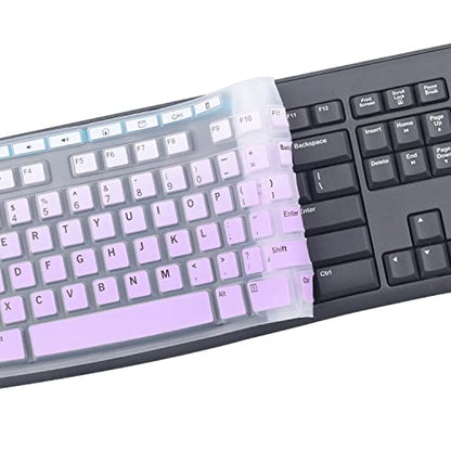 Keyboard Cover Skin Protector Fit Logitech MK295 MK275 MK270 Wireless Keyboard, Logitech K200 K260 K270 MK200 MK260 Keyboard (NOT Fit Other Model Keyboards)-OmbrePurple - color: GradualPurple
