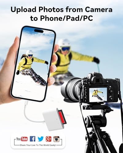 SD Card Reader USB C for iPhone 15/Android Phone/iPad/Mac/Laptop, Three Card Slot Micro SD Card Reader Supports SD Micro SD CF Card, Digital Camera Viewer Memory Card Reader Plug and Play - color: Matte White