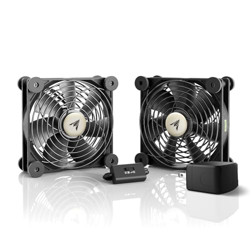AC Infinity MULTIFAN S7-P, Quiet Dual 120mm AC-Powered Fan with Speed Control, UL-Certified for Receiver DVR PlayStation Xbox Component Cooling - size: S7-P