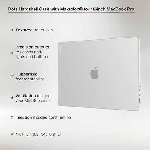 Incase Dots Hardshell with Makrolon® - MacBook Pro 16 inch Case - M5 2026, 2025, 2024, 2023-2021, M4, M3, M2, M1 - MacBook Case, Laptop Cover, Protective Hard Shell, Scratch Resistant - Clear - color: Clear
