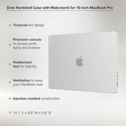 Incase Dots Hardshell with Makrolon® - MacBook Pro 16 inch Case - M5 2026, 2025, 2024, 2023-2021, M4, M3, M2, M1 - MacBook Case, Laptop Cover, Protective Hard Shell, Scratch Resistant - Clear - color: Clear