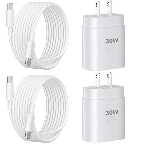 Phone 16 15 Charger Fast Charging,30W Type C Chargers USB C Charge Block with 2 Pack 10FT USB C Cable Nylon Braided for Phones 16/16 Plus/16 Pro/16 Pro Max/Phone 15/15 Pro Max/Pad Pro/AirPods,White - color: Greywhite, size: 10Ft