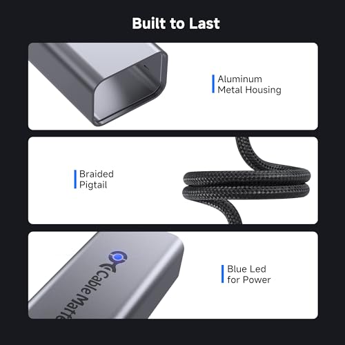 Cable Matters USB C to 2.5Gb Ethernet Adapter, 2.5 Gigabit Network Speed | 2.5 Gigabit Ethernet to USB C, Compatible with USB4, Thunderbolt 4/5, MacBook, Laptops, and USB-C Devices