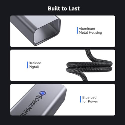 Cable Matters USB C to 2.5Gb Ethernet Adapter, 2.5 Gigabit Network Speed | 2.5 Gigabit Ethernet to USB C, Compatible with USB4, Thunderbolt 4/5, MacBook, Laptops, and USB-C Devices