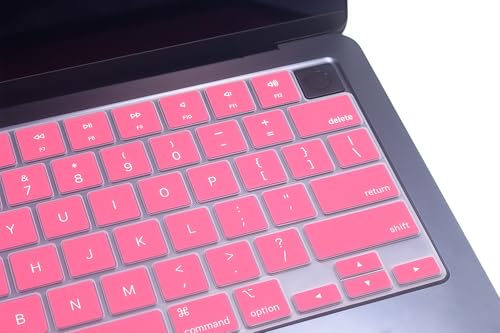 Keyboard Skin Compatible for 2026 MacBook Neo 13" A3404, Air 15.3" 13.6" M5 M4 M3 M2 A3448 A3241 A3114 A2941 A3449 A3240 A3113 A2681, MacBook Pro 14 16 inch M5 M4 M3 M2 M1 A3426 A3427 A3434 (Pink) - color: Pink