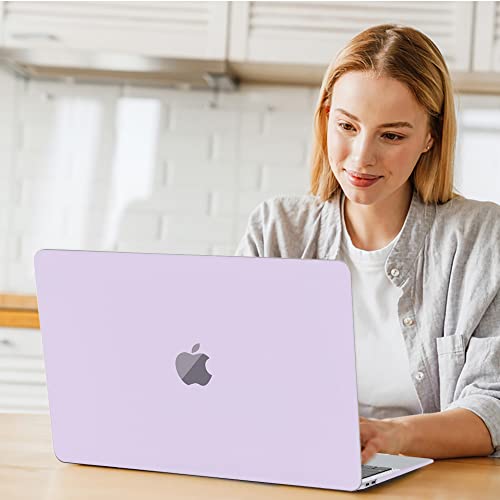 B BELK Compatible with MacBook Air 13 inch Case M1, MacBook Air Case 2021 2020 2019 2018 A2337 A2179 A1932 Touch ID, Plastic Laptop Hard Shell + 2 Keyboard Covers + Screen Protector, Lavender Purple - color: Lavender Purple