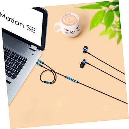 Homoyoyo 1 to 2 Headset Audio Converter Splitter Cable for Laptop Book Mobile Phone Stereo Adapter Microphone Port Random Color