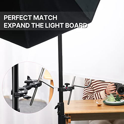 ULANZI Super Clamp Double Camera Clamp, R096 Crab Plier Clip Bracket Mount | Monitor Magic Arm Double Ball Head Adapter for Photo Studio Light Stand, Photography Reflector, Photo Boom Stand, Cross Bars