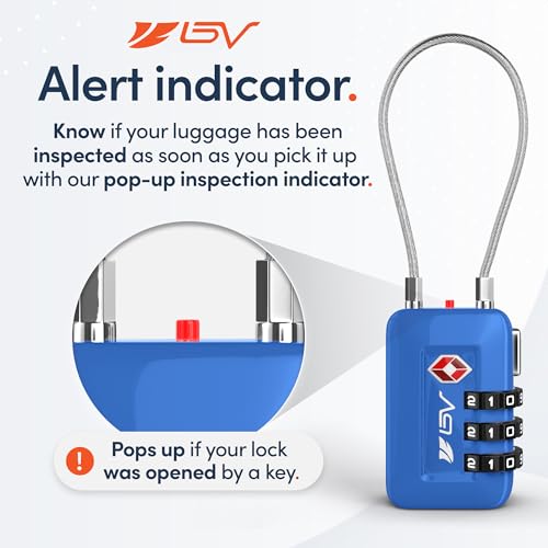 TSA Accepted Luggage Travel Lock, Set-Your-Own Combination Lock for School Gym Locker, Luggage Suitcase Baggage Locks, Filing Cabinets, Toolbox, Case (Blue, 2 Pack) - color: Blue 2-Pack