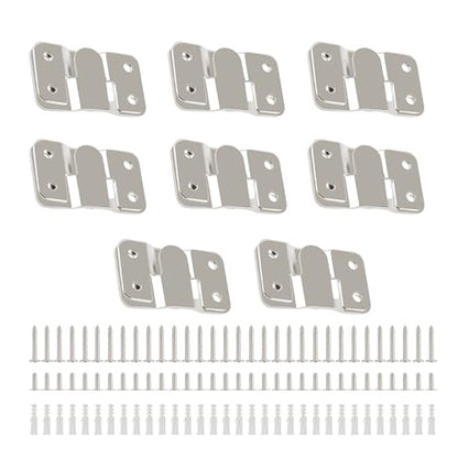 16 Pcs Stainless Steel Interlock Hanging Buckle, Flush Concealed Mount Brackets, Z Clip Bracket for Picture Display Art Gallery (L2, Iron) - color: Iron, size: Large With Screws