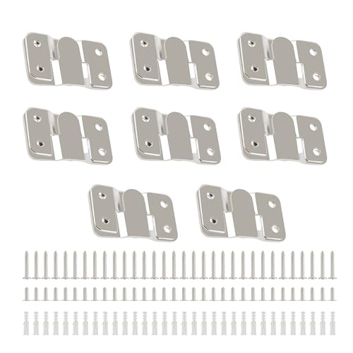 16 Pcs Stainless Steel Interlock Hanging Buckle, Flush Concealed Mount Brackets, Z Clip Bracket for Picture Display Art Gallery (L2, Iron) - color: Iron, size: Large With Screws