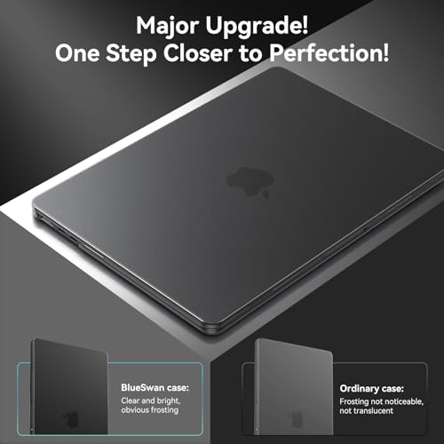 BlueSwan for MacBook Air 13 inch Case, M5 M4 M3 M2 2026-2022 Laptop Cover | 100% Match Official Color, Matte Grippy Texture, Scratch Resistant, Easy to Snap on, Air 13.6 Protective Hard Shell - color: Matte Black