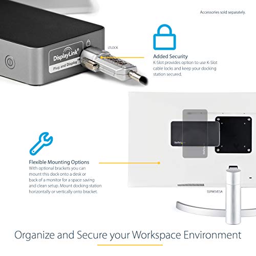 StarTech.com USB-C Dock - Dual Monitor 1080p HDMI Laptop Docking Station - 65W Power Delivery - 1x USB-C, 3x USB-A, Ethernet - Dual Video Display USB 3.1 Gen 1 Type-C Dock - Mac & Windows (DK30CHHPD)