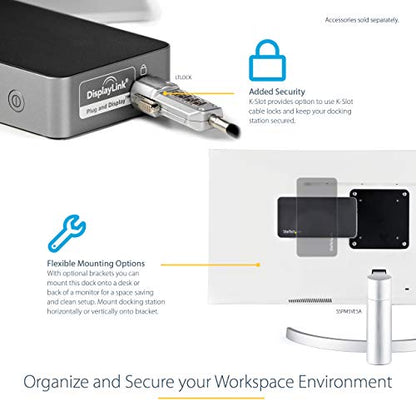 StarTech.com USB-C Dock - Dual Monitor 1080p HDMI Laptop Docking Station - 65W Power Delivery - 1x USB-C, 3x USB-A, Ethernet - Dual Video Display USB 3.1 Gen 1 Type-C Dock - Mac & Windows (DK30CHHPD)