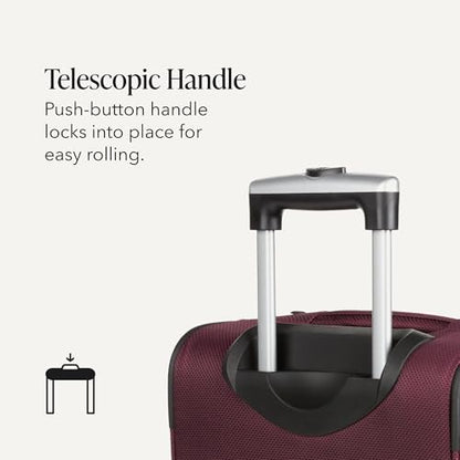 SWISSGEAR Sion Softside Expandable Spinner Luggage Durable Lightweight Travel Suitcase, Merlot, 3-Piece Set (Carry-On/Medium/Large) - color: Merlot, size: 3-Piece Set (Carry-On/Medium/Large)
