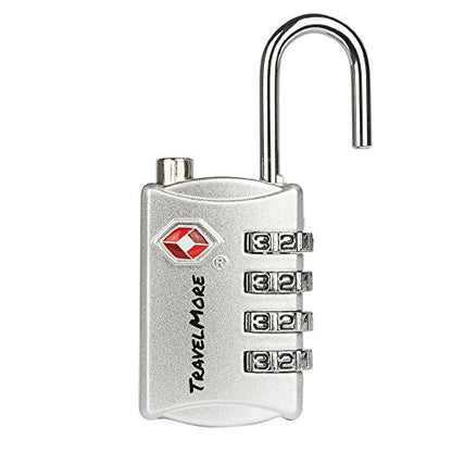5 Pack TSA Luggage Locks with 4 Digit Combination – Heavy Duty Set Your Own Padlocks for Travel, Baggage, Suitcases & Backpacks - Silver - color: Silver, size: 5 Pack