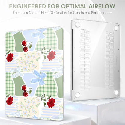 Compatible with MacBook Neo 13 inch (2026 Release A3404) (A18 Pro) with Liquid Retina Display, Printed Slim Protective Case with Screen Protector & Keybaord Cover, Bow Flowers - color: Bow Flowers