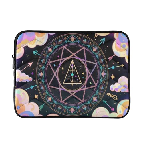 Fantasy Magic Array Padded Laptop Sleeve Case 13 Inch Soft Quilted Laptop Bag Waterproof Computer Sleeves - color: Fantasy Magic Array-1, size: Medium
