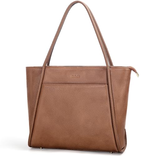 Blofinche Genuine Leather Briefcase for Women, Structured Professional Laptop Work Tote | Water-Resistant, Fit 13.3" Laptop - color: Vintage Brown