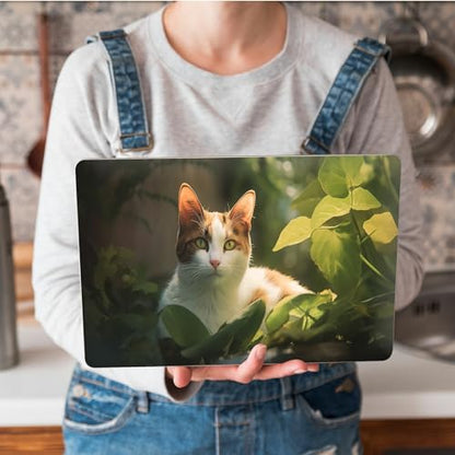 Universal Laptop Skin Sticker with 2 Wrist Pad Skins, Waterproof Scratch Resistant Vinyl Laptop Cover Decal, Cut to Fit for 11–15.6 Inch MacBook HP Dell Lenovo, Cat - color: Cat