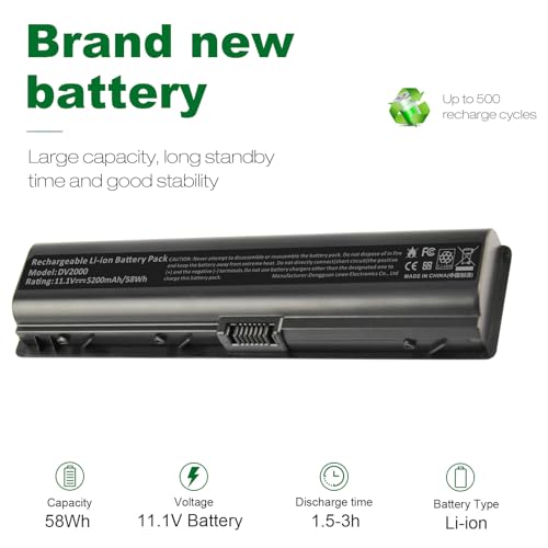 Fancy Buying Laptop Battery for HP Pavilion DV2000 DV2100 dv2200 dv2400 dv6000 dv6100 dv6300 dv6500 dv6700 Compaq Presario C700 Battery - size: 8.15*2.05*0.83inch DV2000