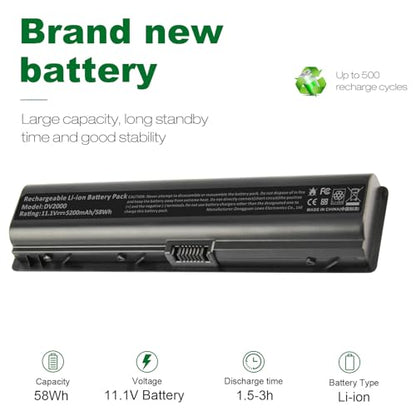 Fancy Buying Laptop Battery for HP Pavilion DV2000 DV2100 dv2200 dv2400 dv6000 dv6100 dv6300 dv6500 dv6700 Compaq Presario C700 Battery - size: 8.15*2.05*0.83inch DV2000