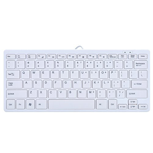 I Focus MCSaite Mini 78 Keys Wired Keyboard - with Keyboard Cover Computer keypad for Laptop MAC Windows 10/8 / 7 / Vista/XP(White+Keyboard Film) - color: White