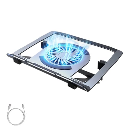 Foldable Aluminum Laptop Stand with Efficient Cooling Systems and Adjustable Angled for 17Inch Notebook Aluminum Laptop Stand - color: grey