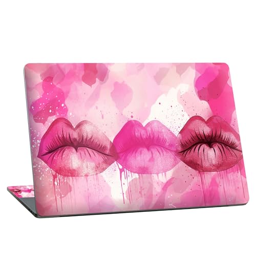 Universal Laptop Skin Sticker with 2 Wrist Pad Skins, Waterproof Scratch Resistant Vinyl Laptop Cover Decal, Cut to Fit for 11–15.6 Inch MacBook HP Dell Lenovo, Lips - color: Lips