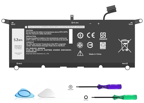 DXGH8 Battery Replacement for Dell XPS 13 9370 9380 I nspiron 13 7390 2-in-1 5390 5391 14 7490 Latitude 3301 E3301 Vostro 5390 5391 0H754V H754V G8VCF G8VCF6C P113G001 P82G P82G001 7.6V 52Wh