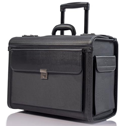 HAMMER ANVIL 19 Wheeled Briefcase Rolling Case Sales Sample Pilot Lawyer Attache - color: Black Ballistic Nylon